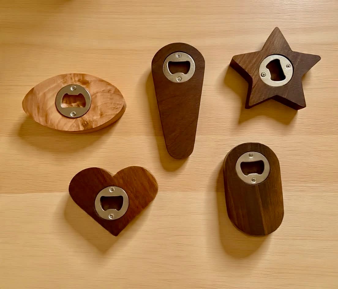 Customer photo review of Bottle Opener Template Set 1 - 6 Bottle Opener Acrylic Router Templates