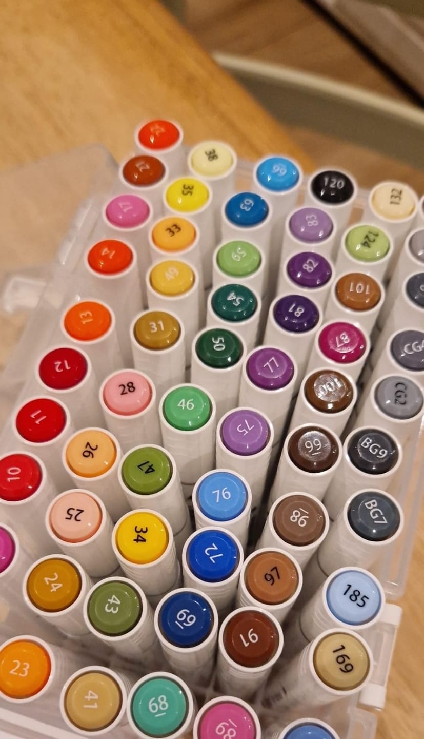 Customer photo review of Ohuhu Dual Tips Water-Based Art Markers