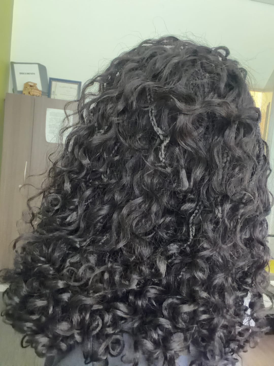 Customer photo review of Double Drawn Burmese Deep Wave Human Braiding Hair