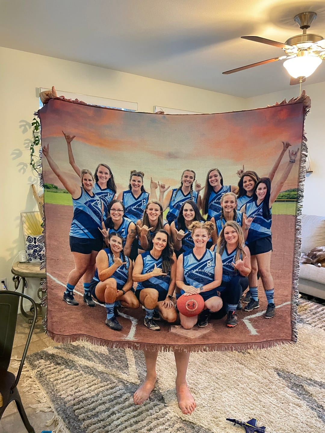 Customer photo review of Personalized Photo Woven Throw Blanket: Custom Letter Gift