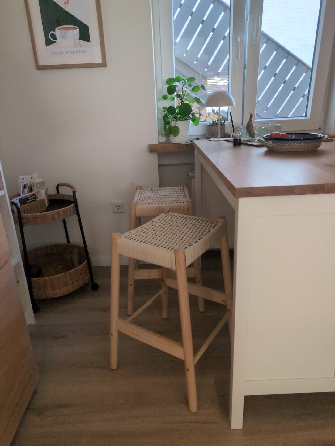 Customer photo review of SALTA - Lot de 2 tabourets de bar en bois massif et corde