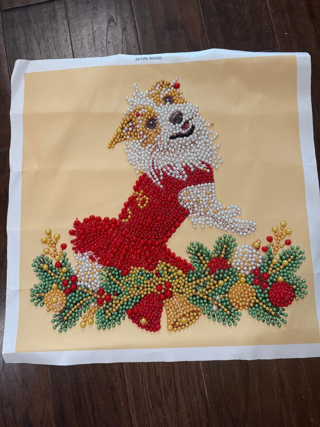 Customer photo review of Custom Christmas Pet Pearl Bead Portrait Perfect Gift For Pet Lovers