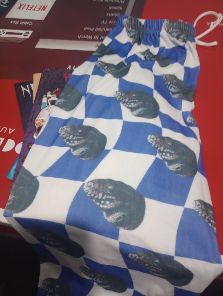 Customer photo review of Custom Pet/Person Portrait Pajama Shorts: Personalized Dog Photo Pants
