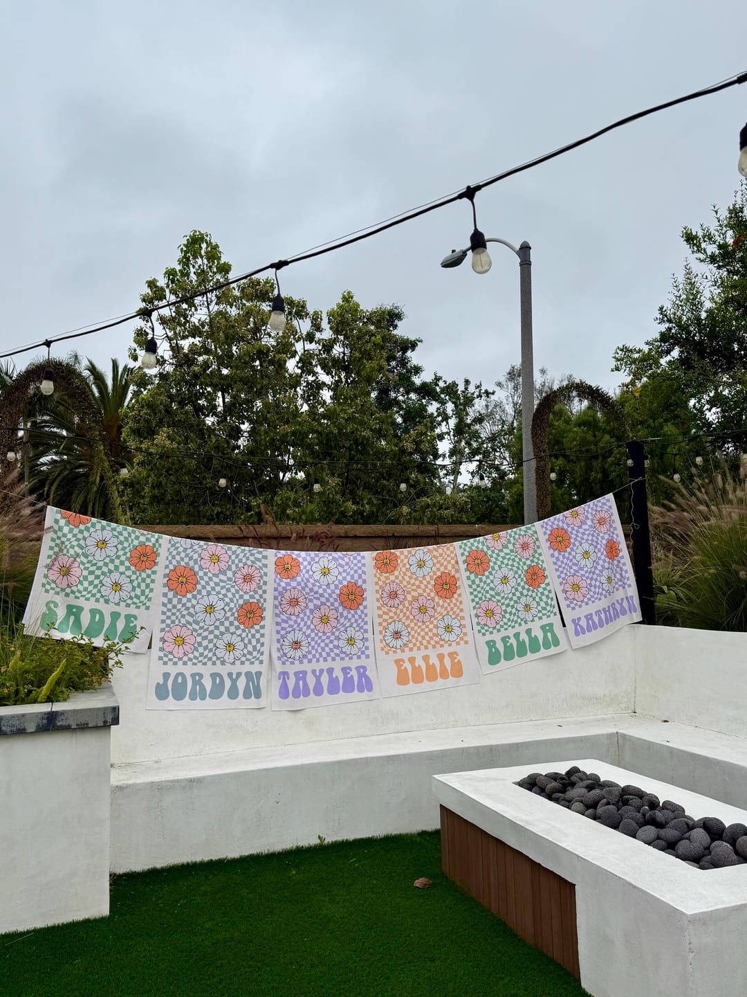Customer photo review of Retro Floral Personalized Beach Towel: Custom Name Vacation Gift