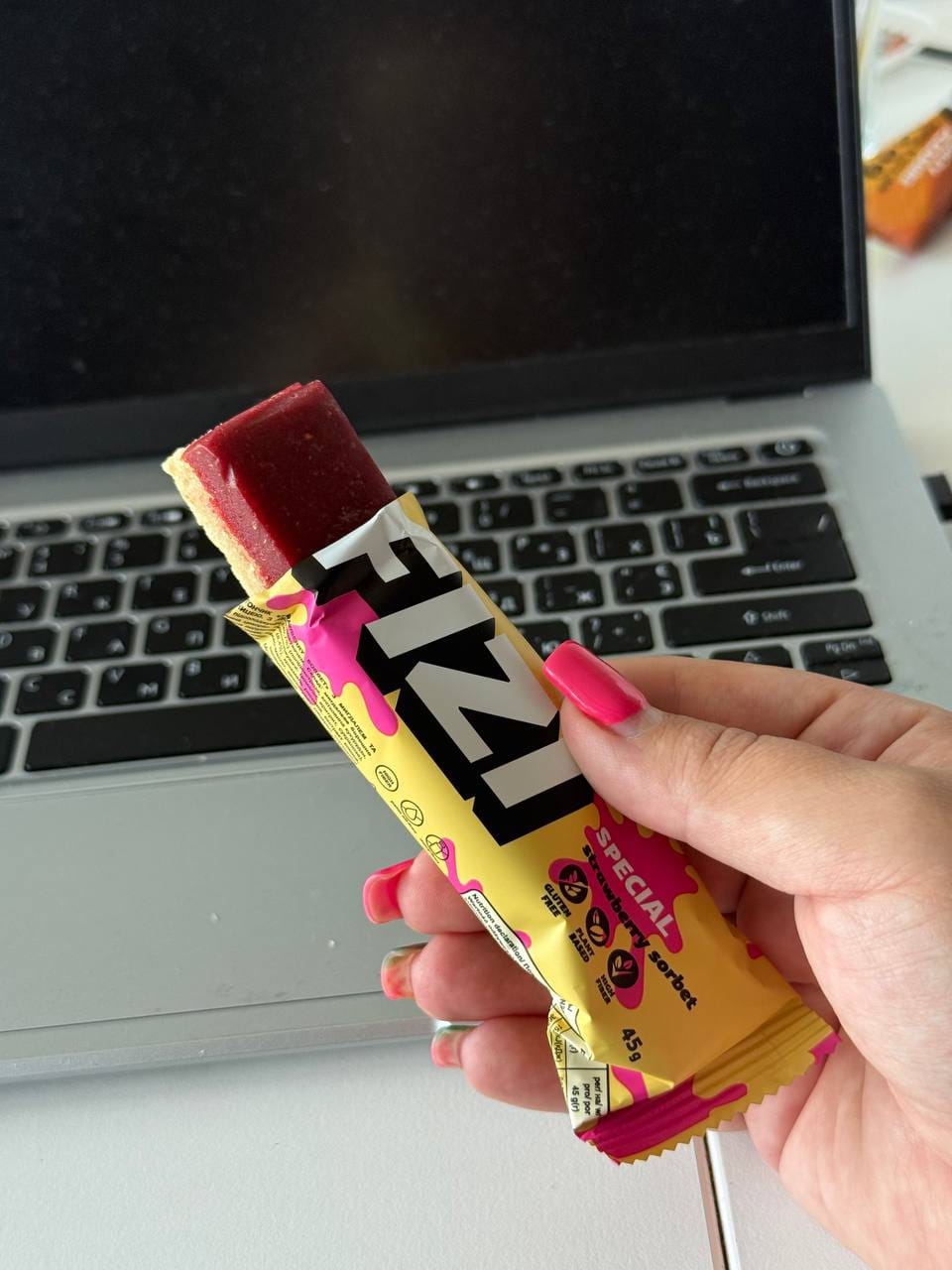 Customer photo review of Strawberry Sorbet