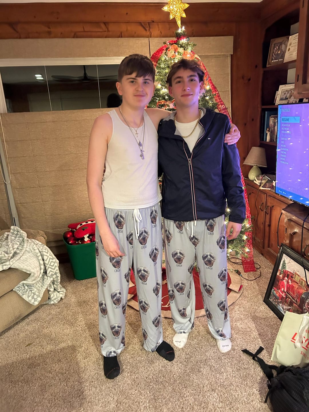 Customer photo review of Personalized Pet Photo Pajama, Custom Dog & Cat Portrait PJs, Family Matching Loungewear