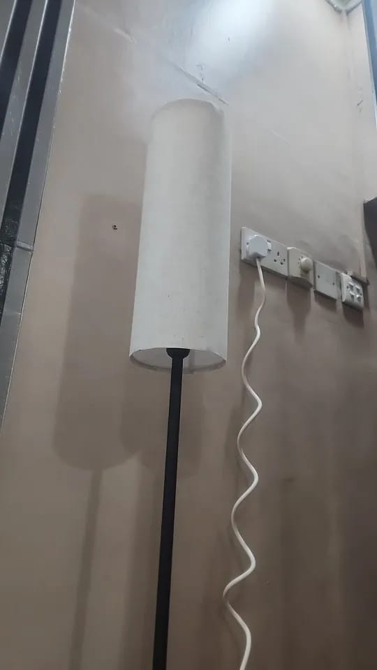 Customer photo review of Floor Lamp, Slim Iron Frame, Linen Fabric Shade, Adjustable Height
