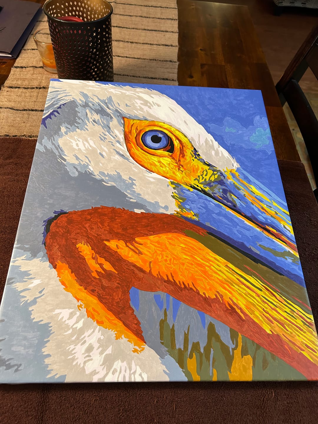 Customer photo review of Pelican Portrait | Paint by Number
