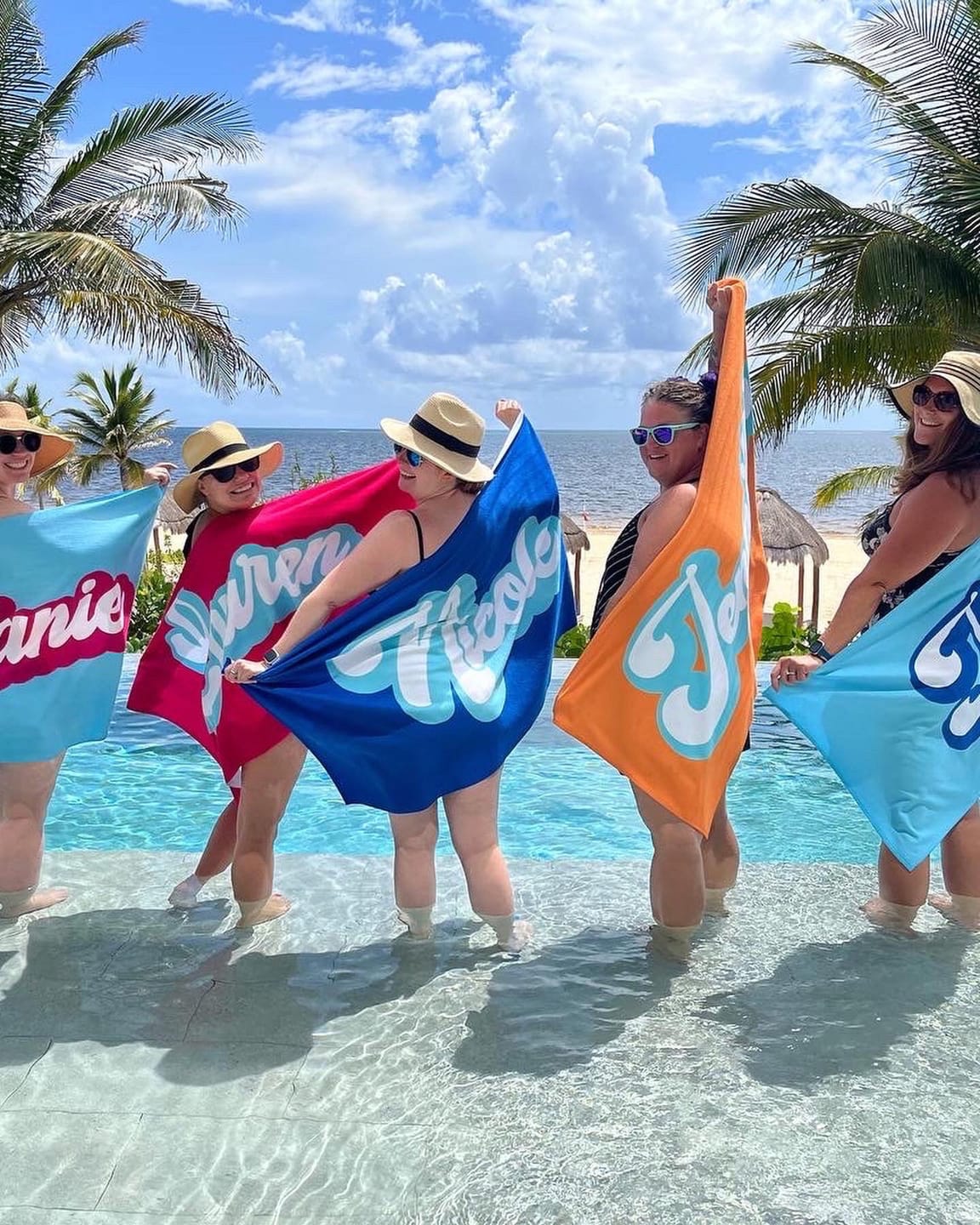 Customer photo review of Personalized Retro Beach Towel: Custom Name, Vacation Gift
