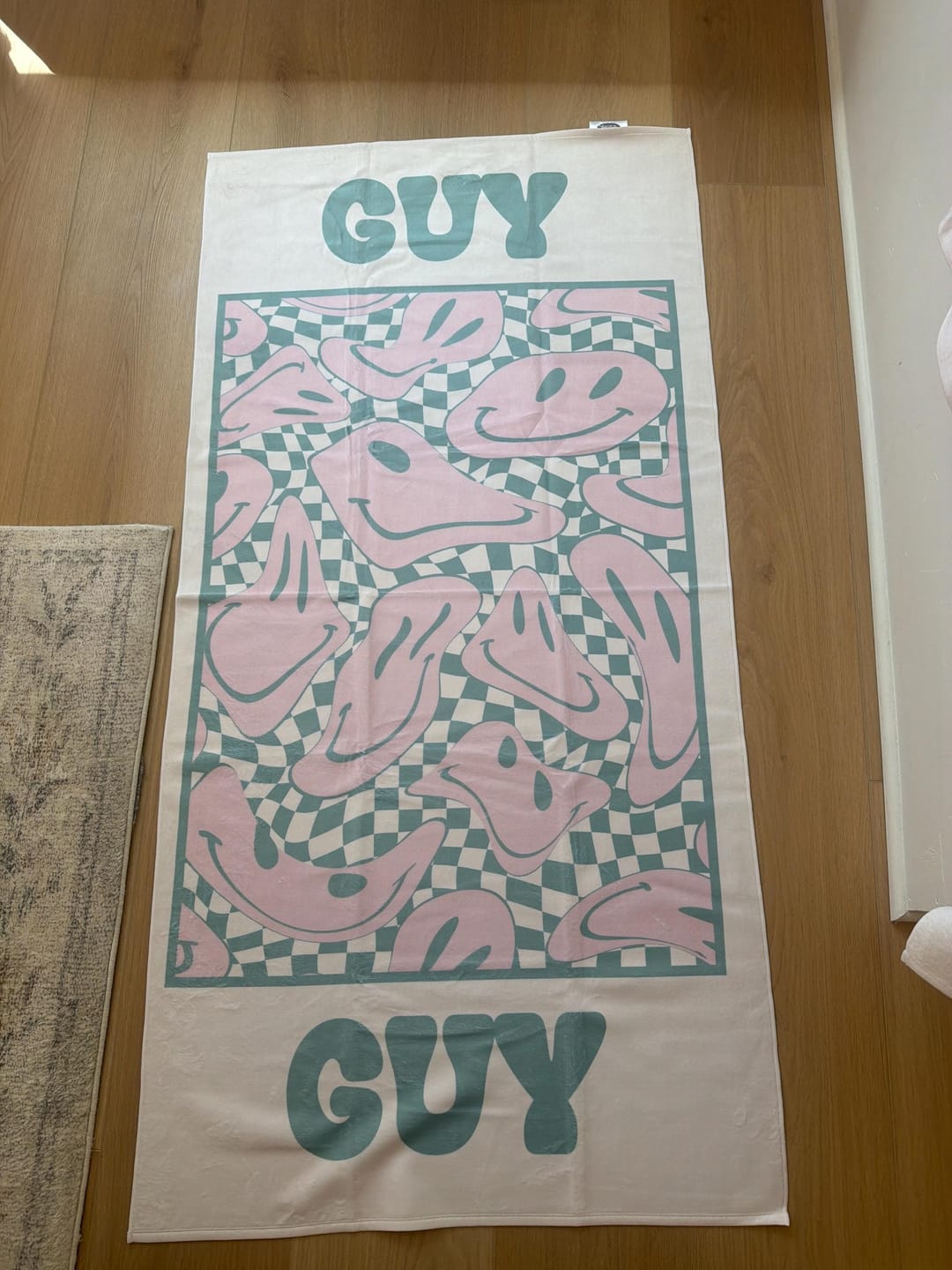 Customer photo review of Retro Floral Personalized Beach Towel: Custom Name Vacation Gift