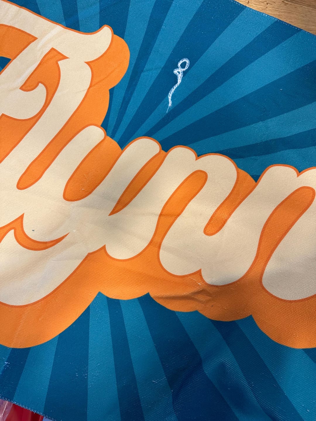 Customer photo review of Personalized Retro Beach Towel: Groovy Custom Name Bath Towel