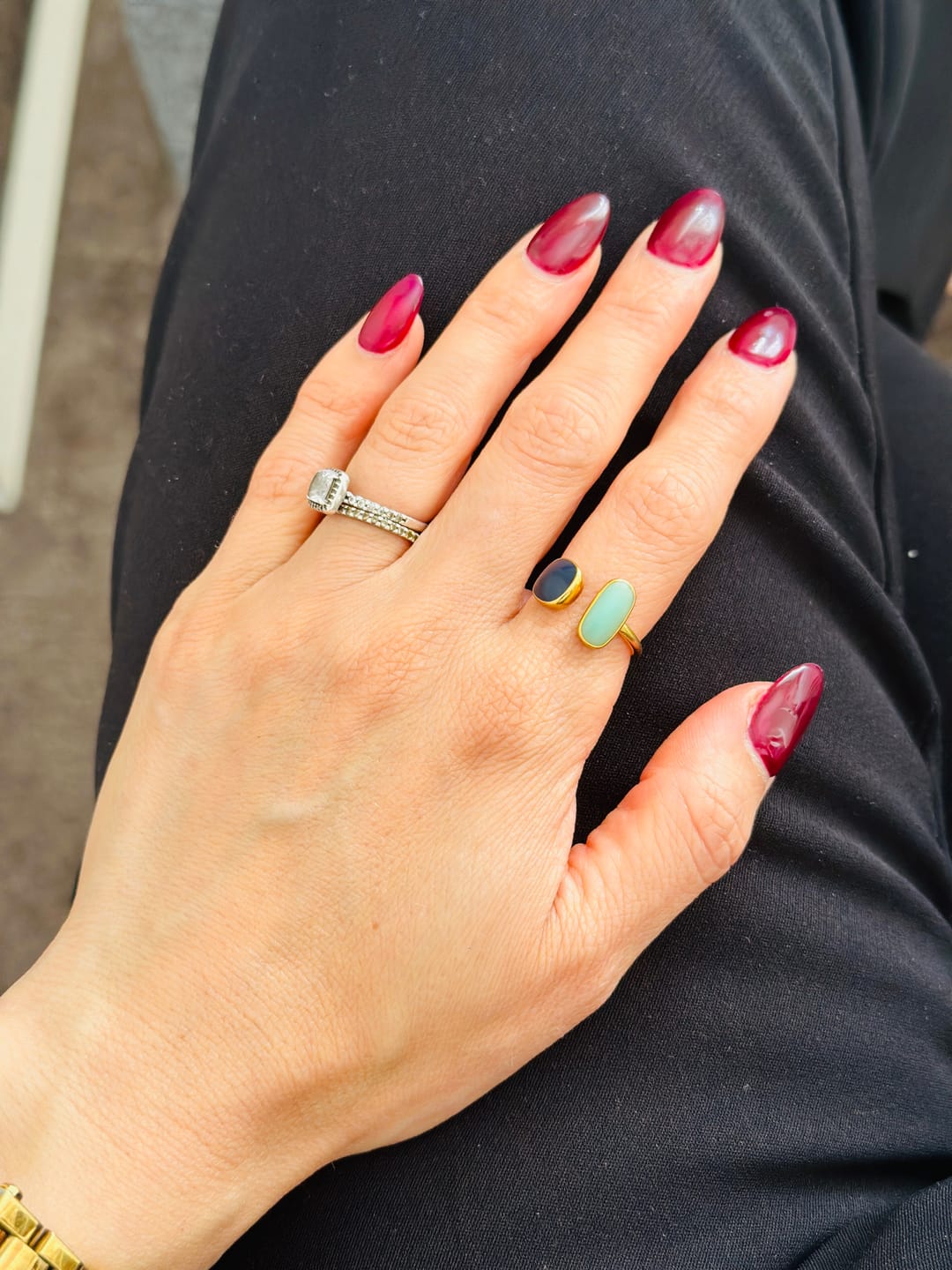 Customer photo review of Aquamarine Wrap Ring