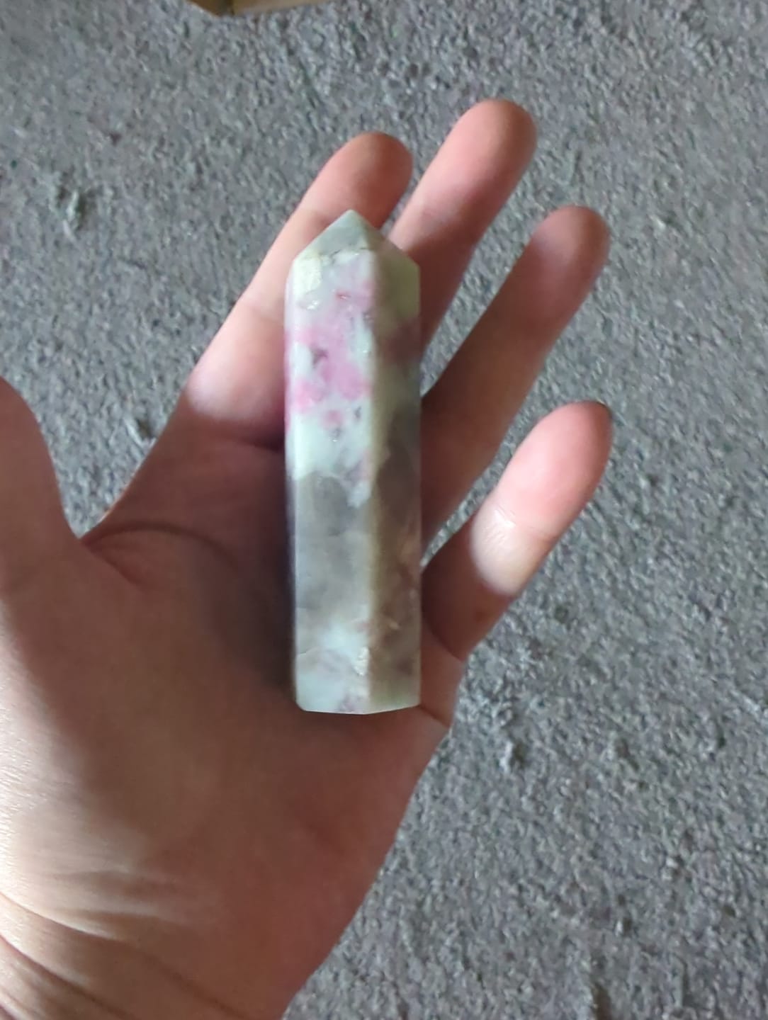 Customer photo review of Natural Pink Tourmaline Crystal Point