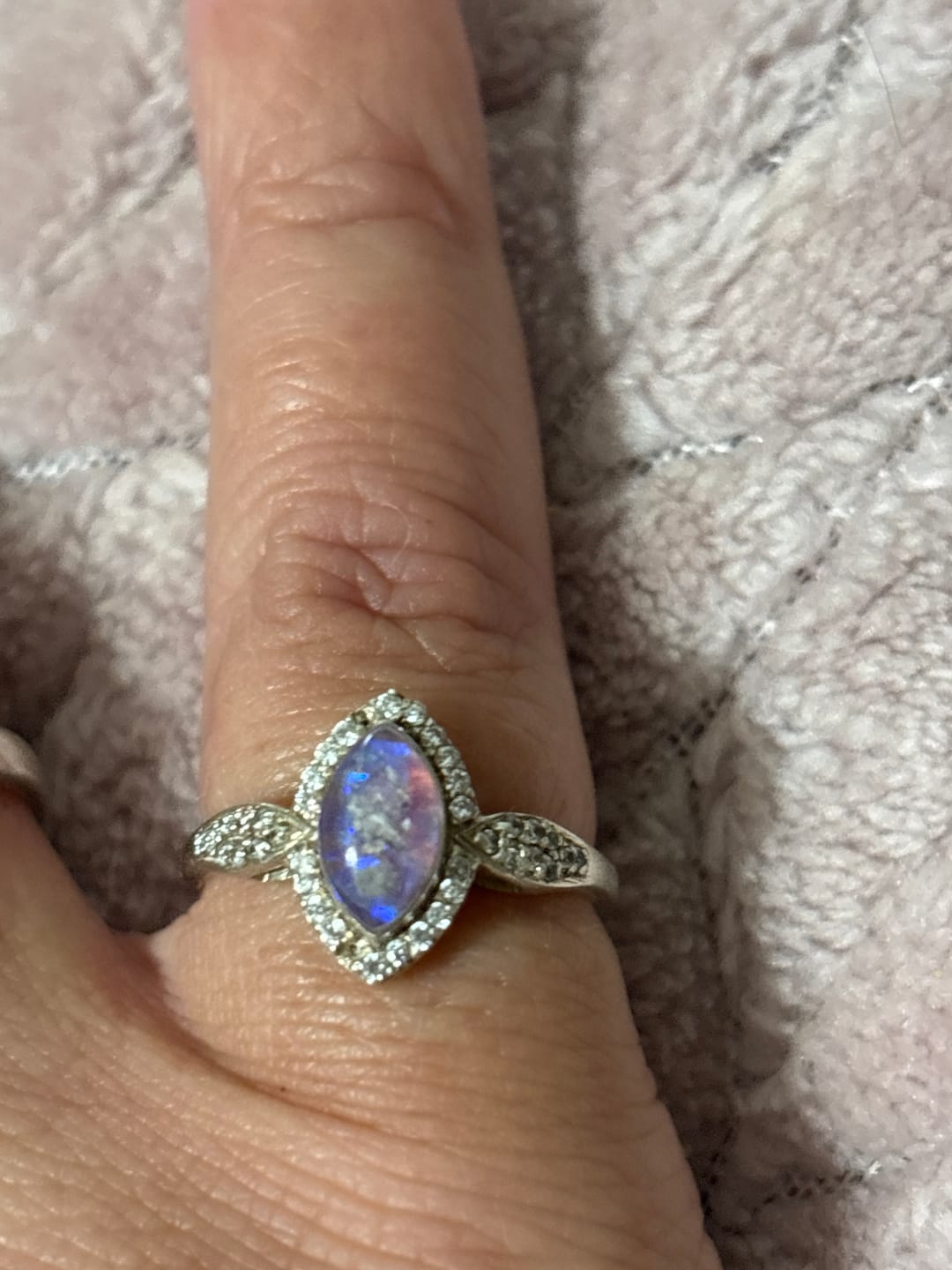 Customer photo review of Bedazzled Marquise Cremation Ring