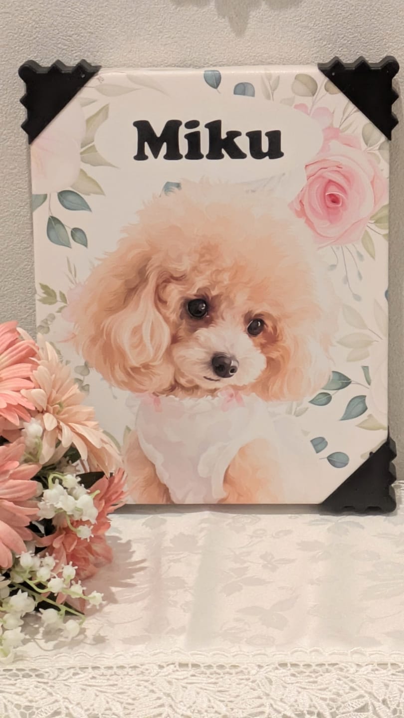 Customer photo review of Petcanva©オーダーメイド ペット似顔絵【3点セット】