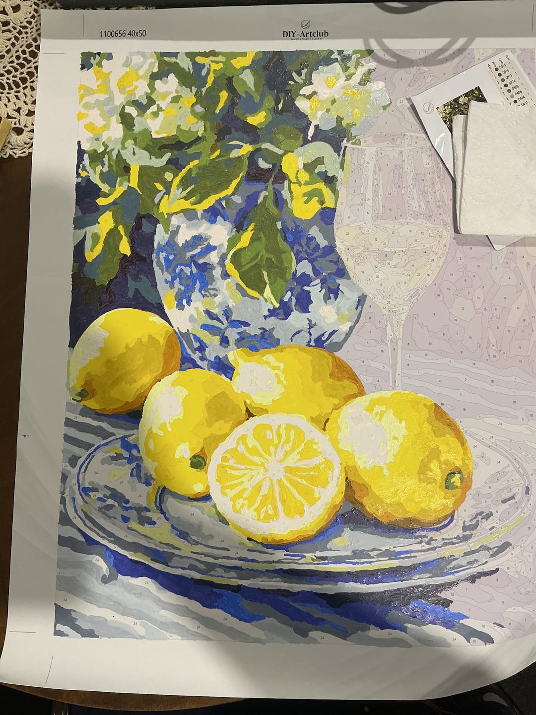 Customer photo review of Lemons and Wine | Paint by Numbers