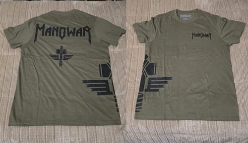 Customer photo review of MANOWAR T-SHIRT SIGN OF THE HAMMER SIDE PRINT MILITARY GREEN