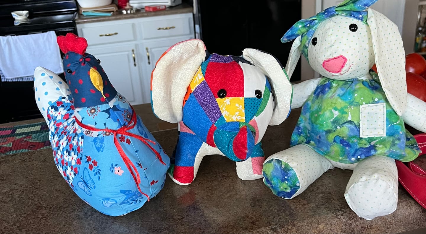 Customer photo review of Mrs. Quilty Plushies – Bundle of 14 Patterns Vol. 2