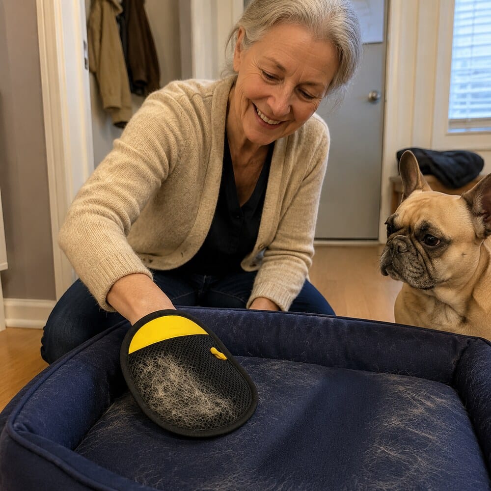 Customer photo review of AMICORA PET | Guanto Levapeli a Doppia Azione