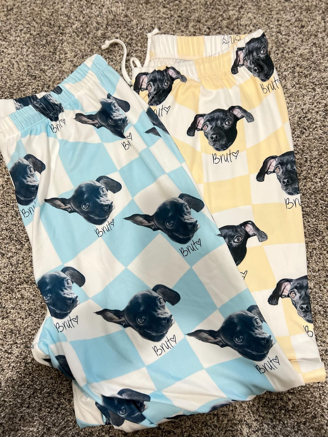 Customer photo review of Custom Pet/Person Portrait Pajama Shorts: Personalized Dog Photo Pants