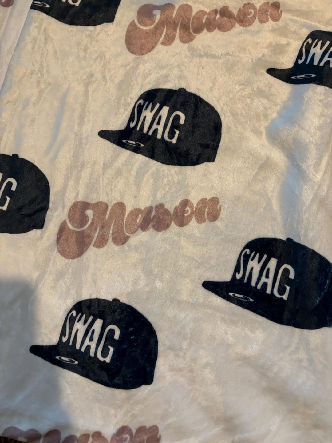 Customer photo review of Personalized Kids Minky Blanket: Custom Name, Soft Fleece or Sherpa