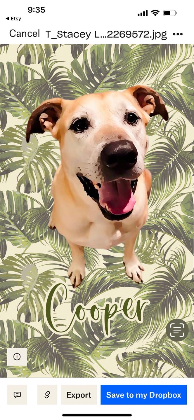 Customer photo review of Custom Pet Portrait Beach Towel: Personalized Dog Photo Gift