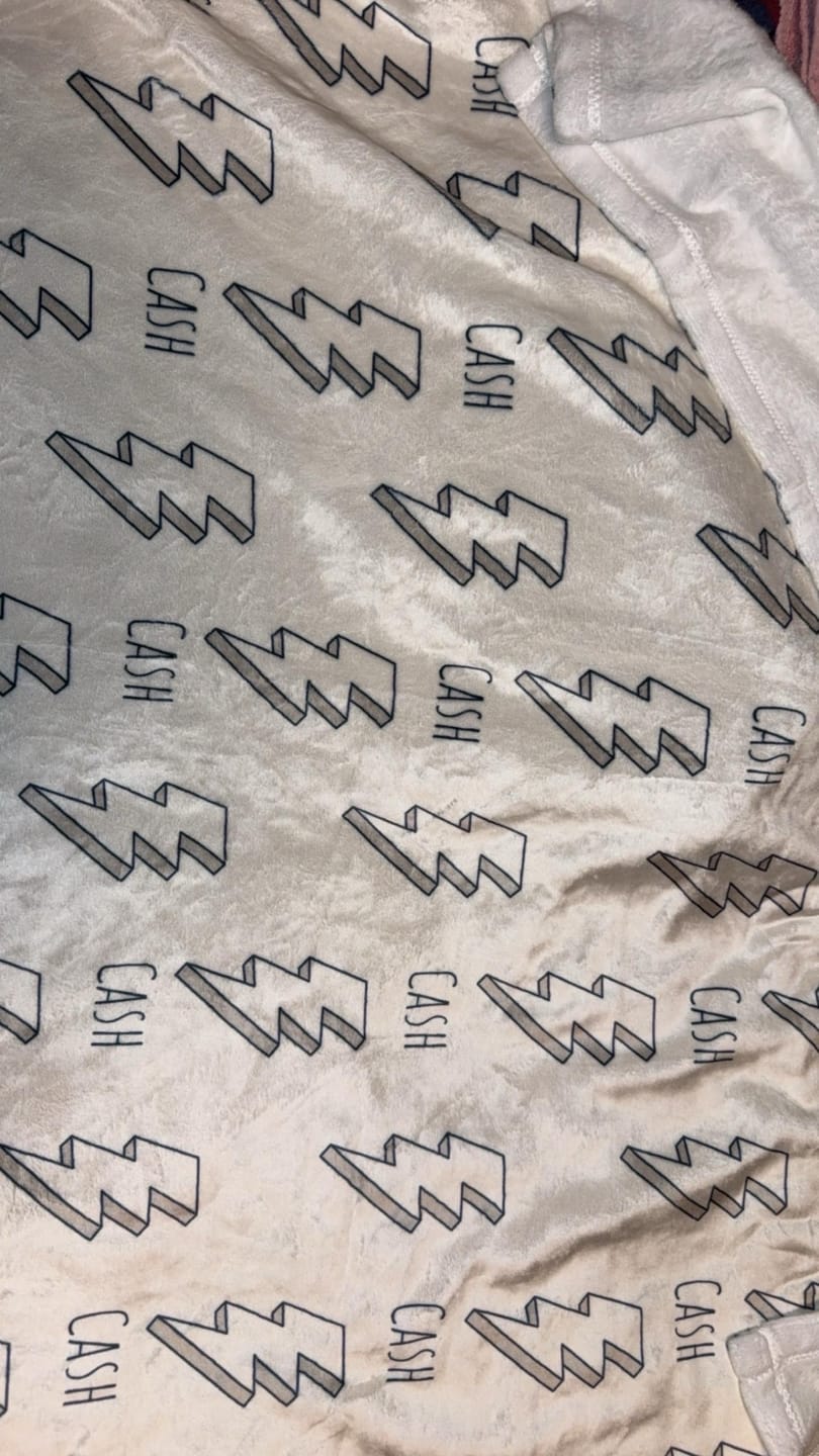 Customer photo review of Personalized Kids Minky Blanket: Custom Name, Soft Fleece or Sherpa