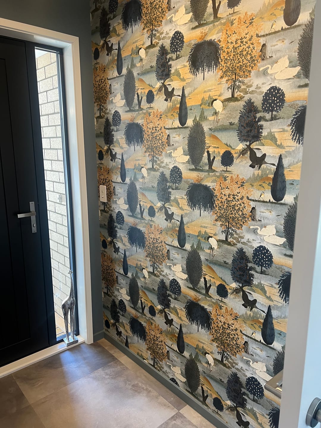 Customer photo review of Tundra - Scenic Landscape Wallpaper - Navy/Ochre - Last 20 Rolls