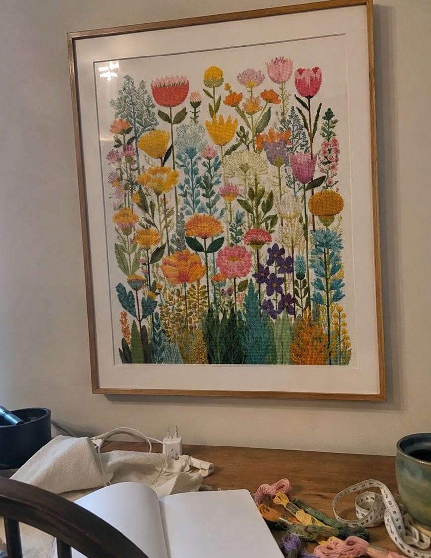 Customer photo review of Cross Stitch Kit - Colorful Tulips and Wildflowers