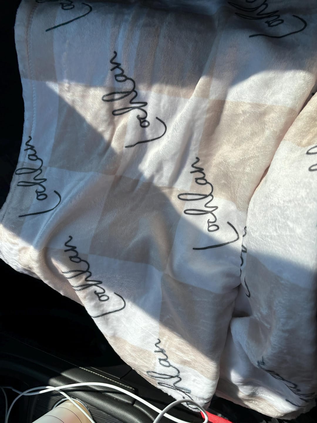 Customer photo review of Personalized Kids Minky Blanket: Custom Name, Soft Fleece or Sherpa