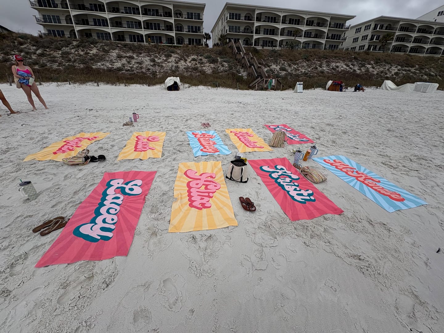 Customer photo review of Personalized Retro Beach Towel: Groovy Custom Name Bath Towel