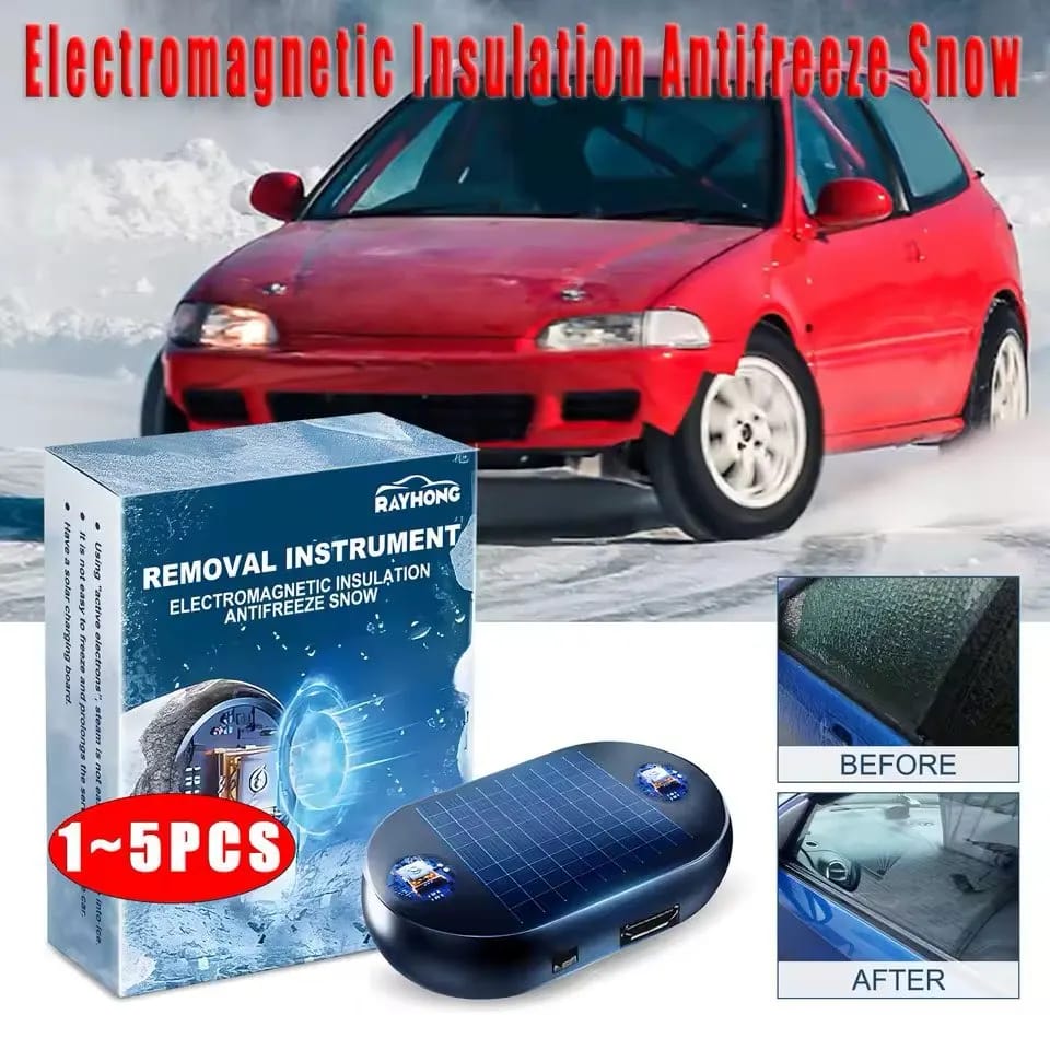 Customer photo review of Electromagnetic Solar Car Snow Remover | Antifreeze Windshield De-Icer