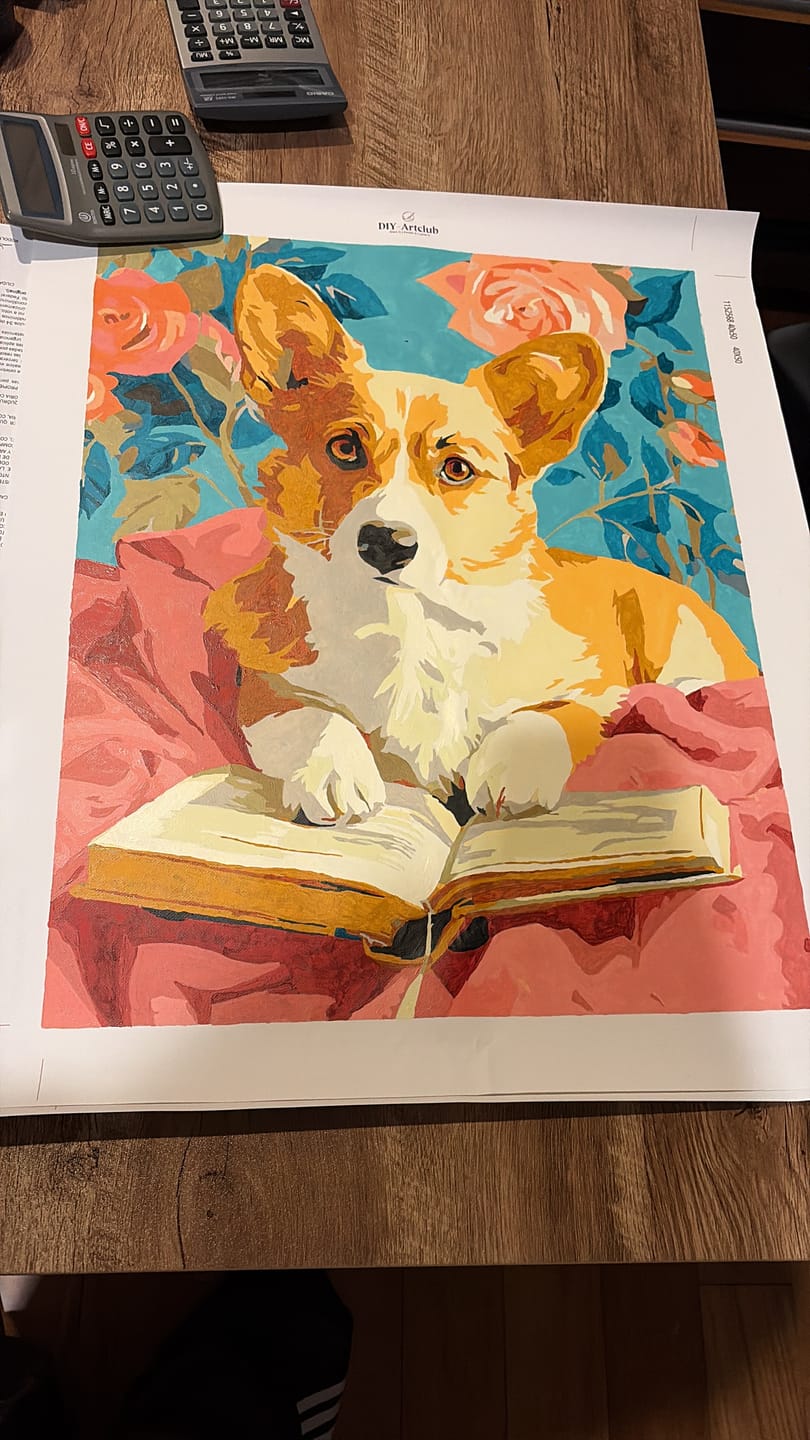 Customer photo review of Intelligent Corgi | Paint by Number