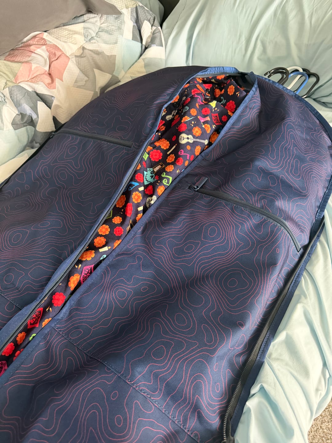 Customer photo review of Navy – Garment Bag