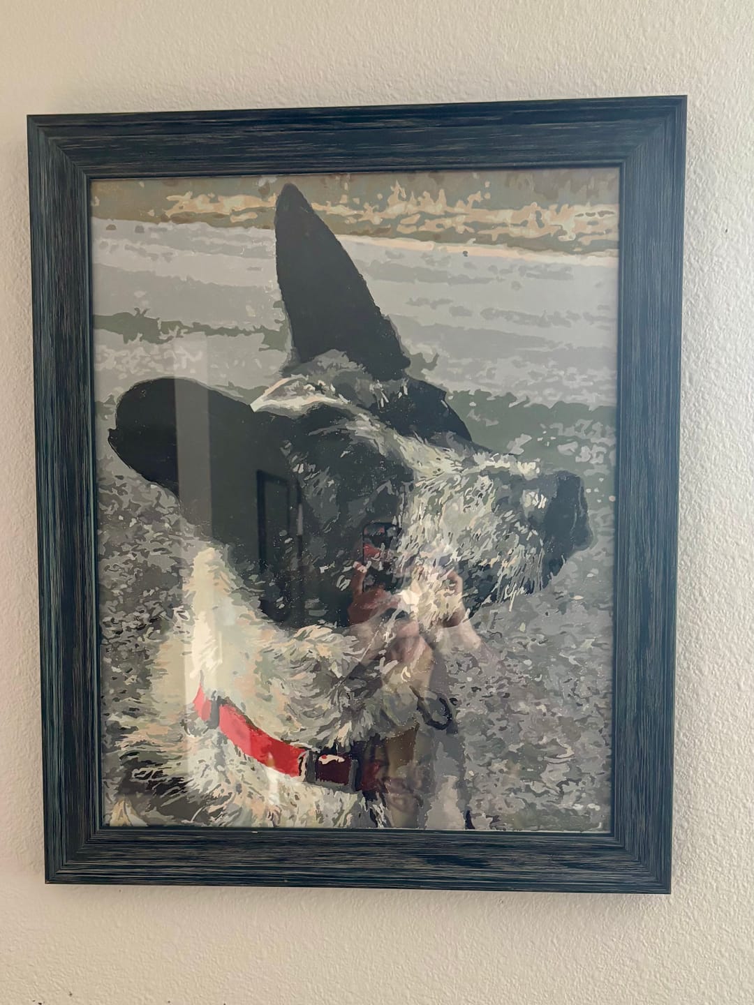 Customer photo review of Custom AI Pet Portrait Paint by Numbers Kit