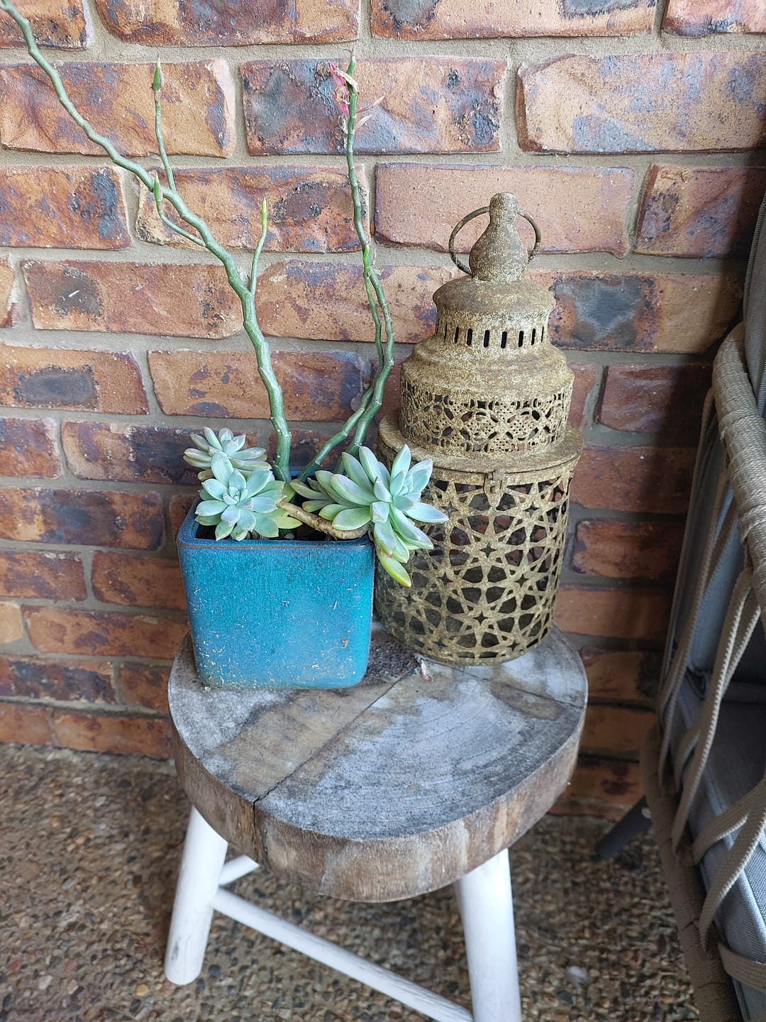 Customer photo review of Rueben French Provincial Moroccan Star Lantern, Weathered Rust Aged Metal Candle Lantern