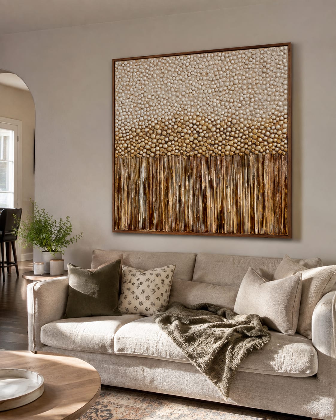 Customer photo review of Gilded Pearl Reed-Textured Relief Painting