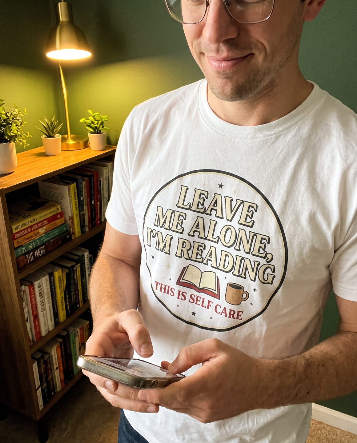 Customer photo review of Leave Me Alone I'm Reading T-Shirt