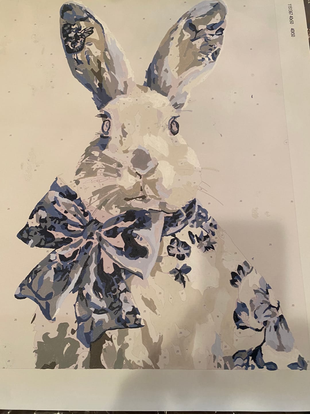 Customer photo review of Delft Blue Bunny | Paint by Number