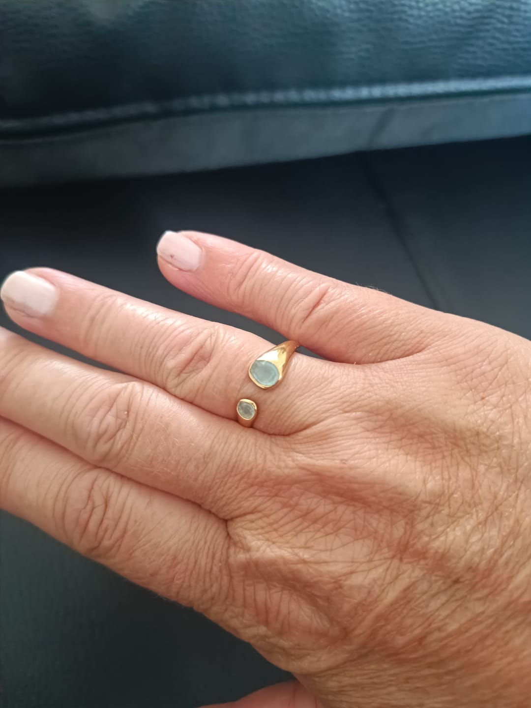 Customer photo review of Vintage Aquamarine Wrap Ring