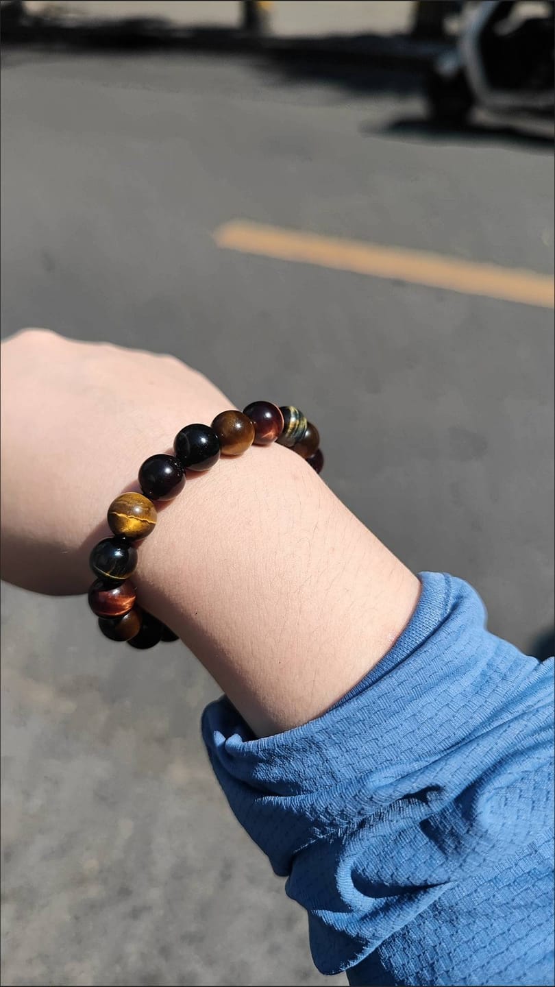 Customer photo review of FuAttract Confidence Protection & Strength Tri-Color Tiger's Eye Willpower Bracelet