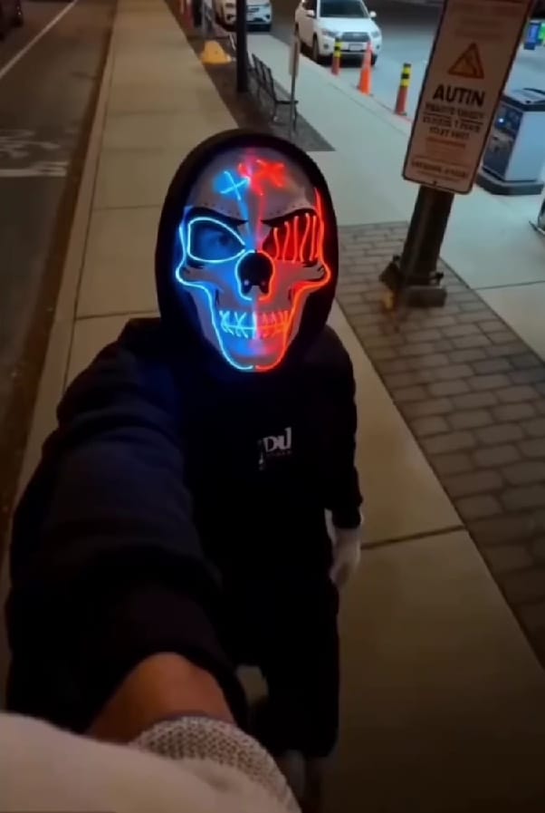 Customer photo review of Spooky LED Glowing Skeleton Mask for Halloween Party