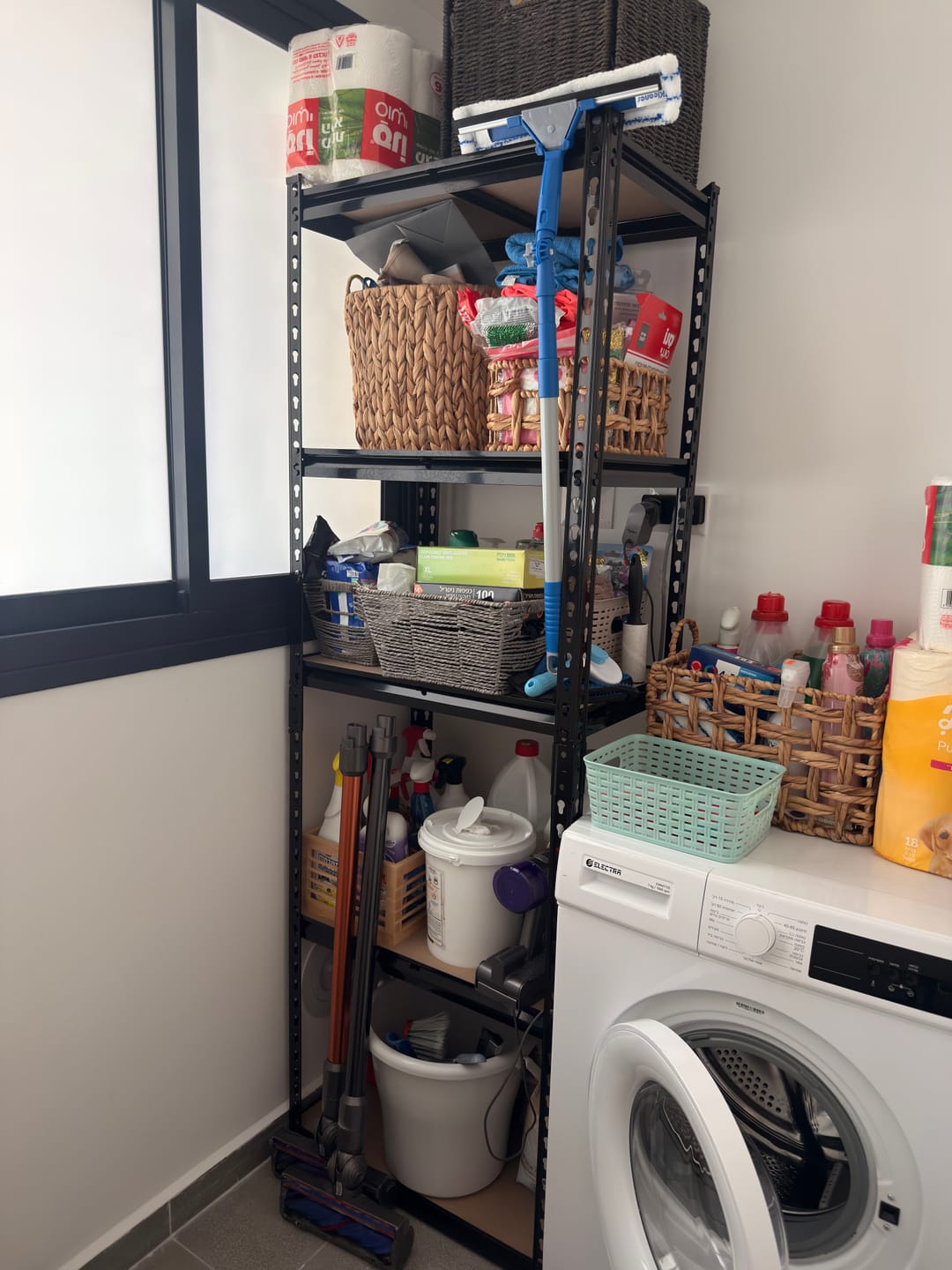 Customer photo review of כוננית מתכת פרמיום 5 מדפים מודולריים גובה 1.83 מטר
