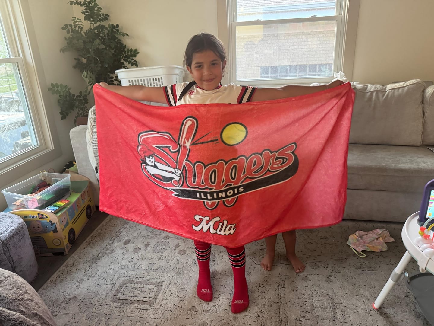 Customer photo review of Personalized Sports Team Rally Towel - Custom Gym & Promotional Gift Towel with Logo Design