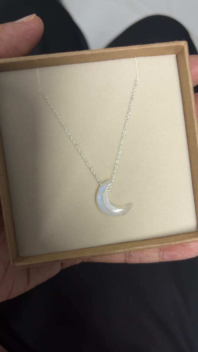 Customer photo review of adhva - Rainbow Moonstone Luna Pendant