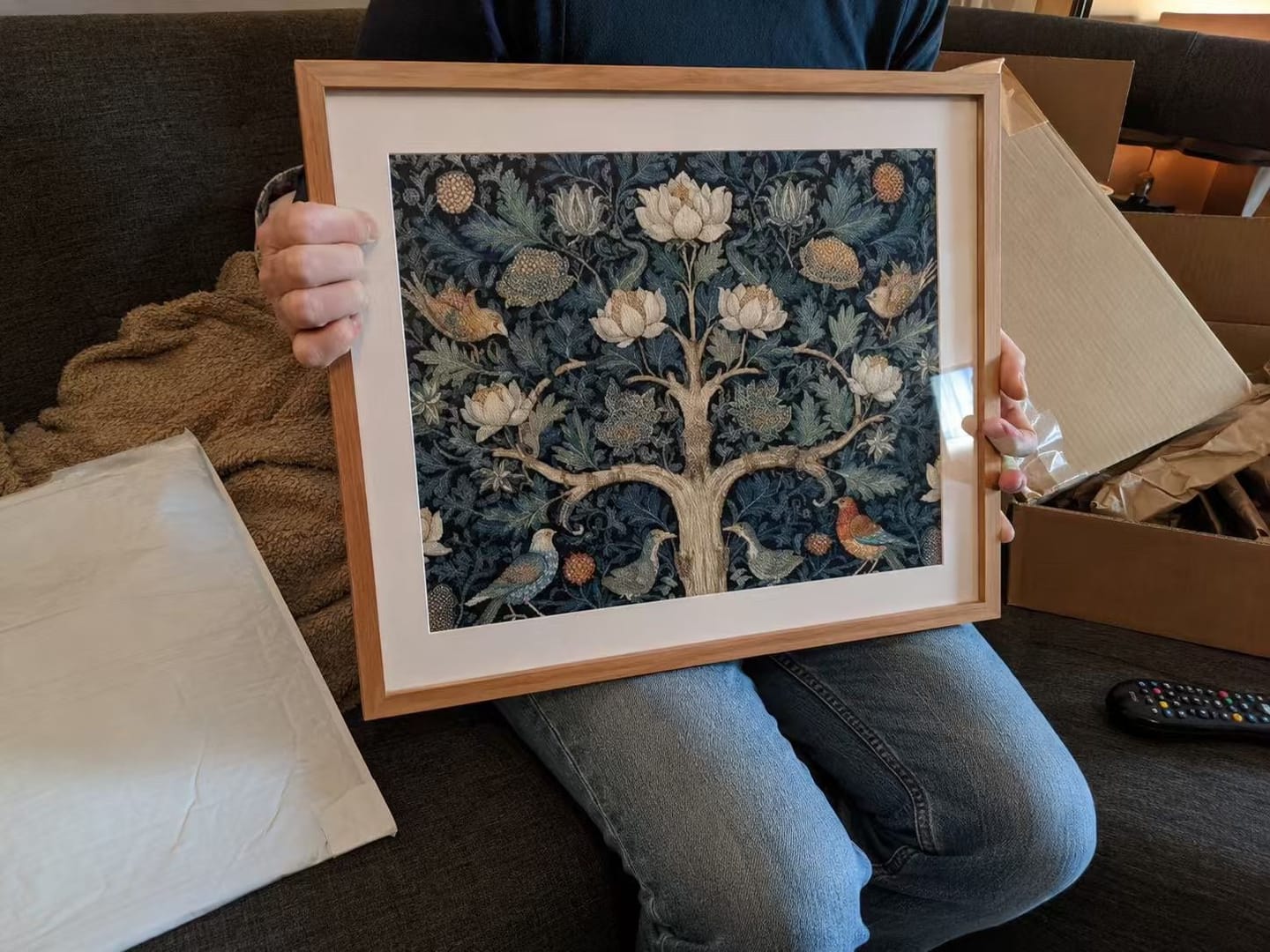 Customer photo review of Cross Stitch Kit - William Morris Style Tree of Life