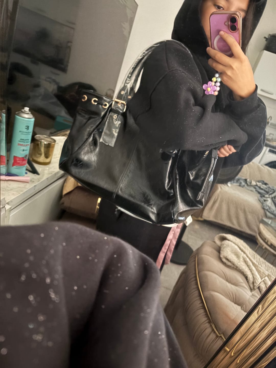 Customer photo review of EYNA XL - Sac à Main Cours en Cuir Large