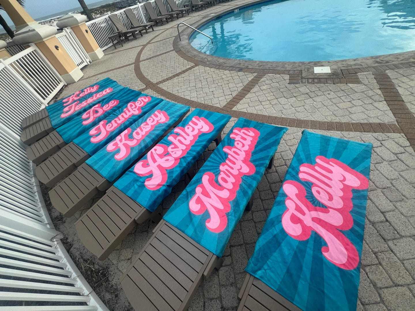 Customer photo review of Personalized Retro Beach Towel: Groovy Custom Name Bath Towel