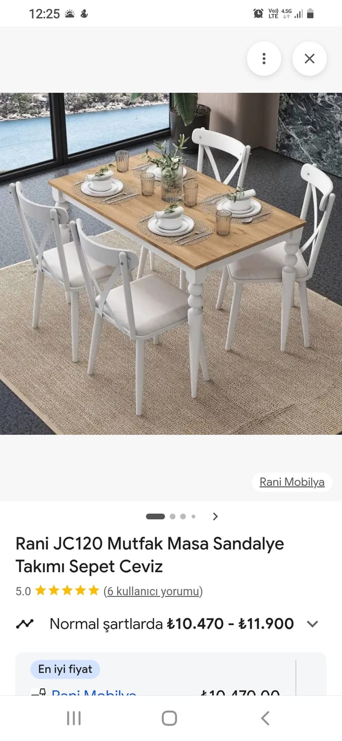 Customer photo review of Rani JC120 Mutfak Masa Sandalye Takımı Sepet Ceviz - Beyaz
