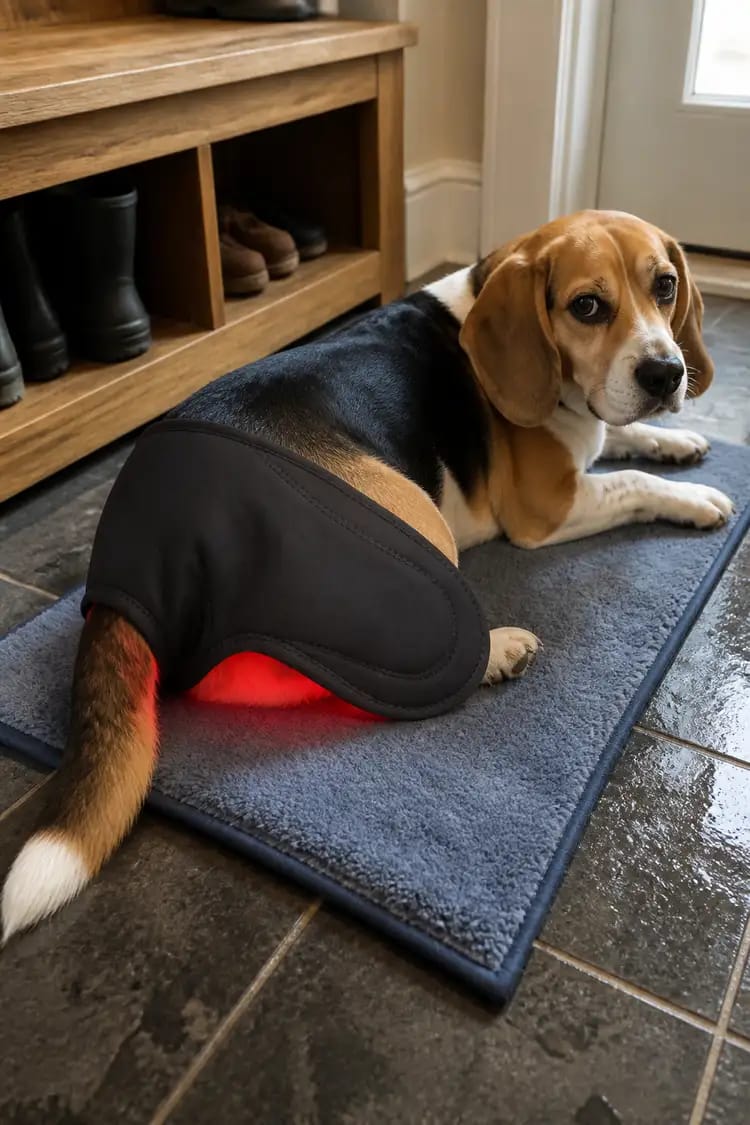 Customer photo review of LumaWrap Red Light Pet Wrap